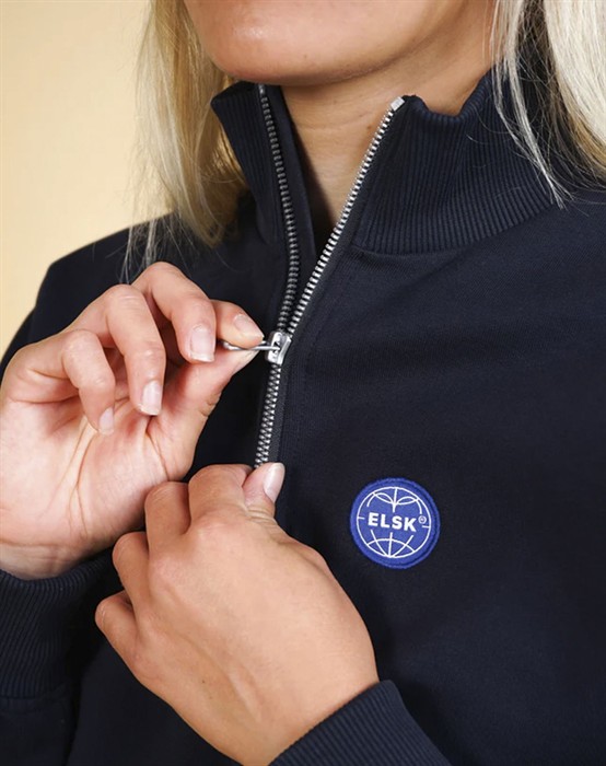 Elsk - Globe Womens Zip Up Sweatshirt - Dark Navy